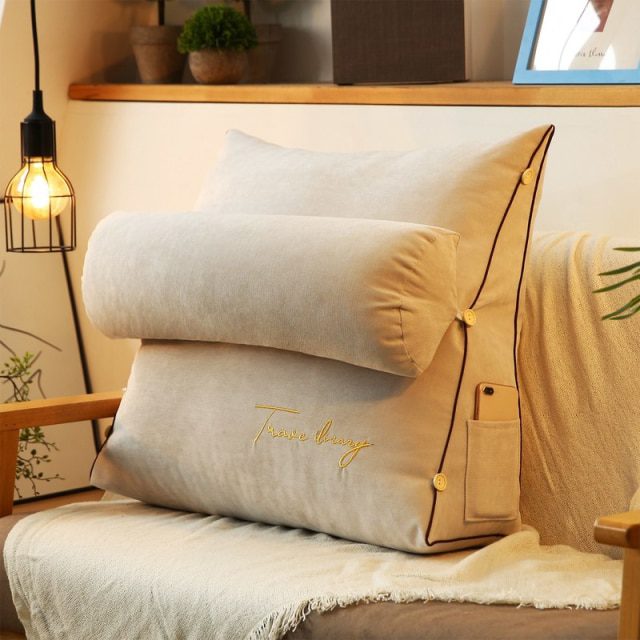 Beige white cushion